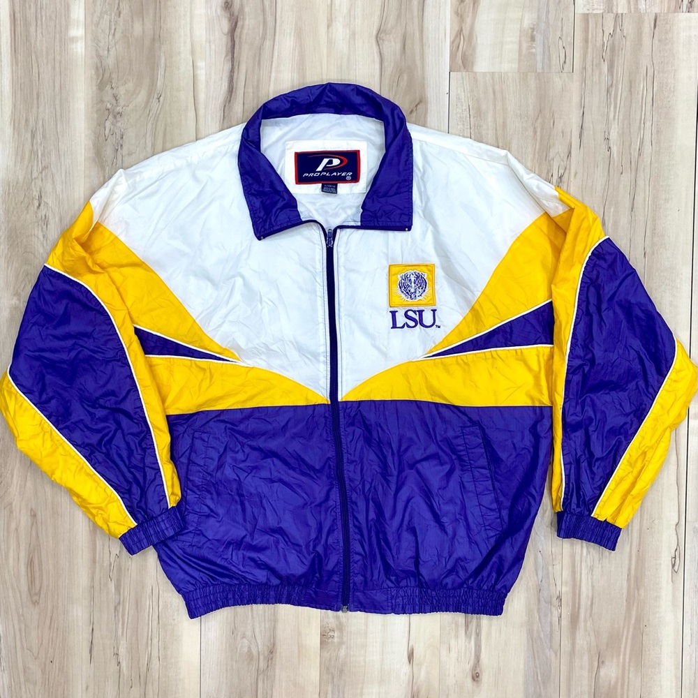 Vintage Pro Player LSU Tigers windbreaker jacket size XL